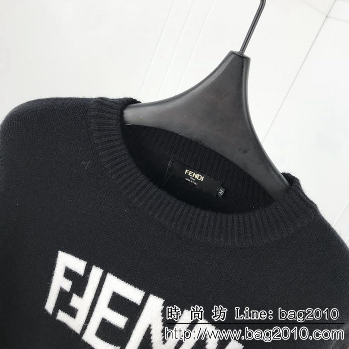 FENDI芬迪 18ss秋冬新款毛衣 簡約字母提花logo 採用羊毛混紡面料 高版本男女同款 ydi2316